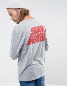 Лонгслив с текстовым принтом ASOS Star Wars - Серый