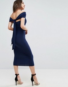 Универсальное облегающее платье миди ASOS - Темно-синий