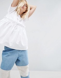 Футболка с контрастной строчкой ASOS WHITE - Белый