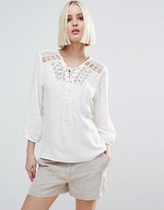 Блузка на шнуровке спереди Vero Moda - Белый