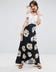 Юбка макси с цветочным принтом ASOS - Мульти