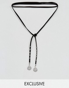 Замшевое ожерелье-чокер с подвесками Reclaimed Vintage Inspired - Черный