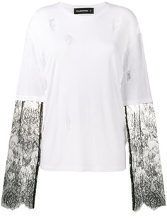 distressed lace t-shirt Filles A Papa