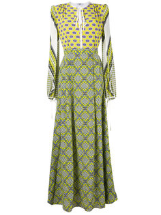 mixed print maxi dress MSGM