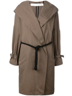пальто с капюшоном и поясом Isabel Benenato