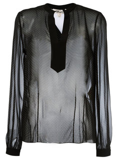 полупрозрачная рубашка в горошек Diane Von Furstenberg