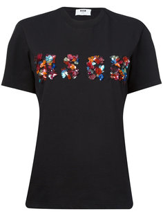 футболка с логотипом с объемной отделкой MSGM