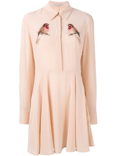 платье-рубашка с нашивками в виде птиц  Stella McCartney