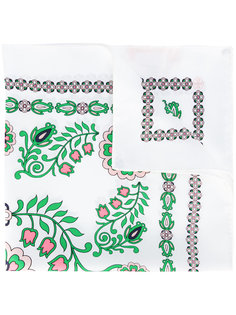 floral border print neck scarf Tory Burch