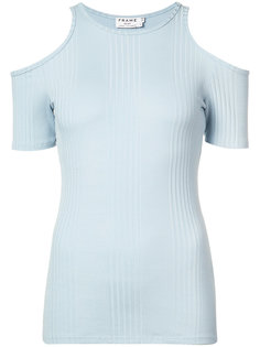 cutout shoulder ribbed top Frame Denim
