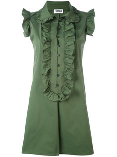 ruffled trim shift dress Sonia By Sonia Rykiel