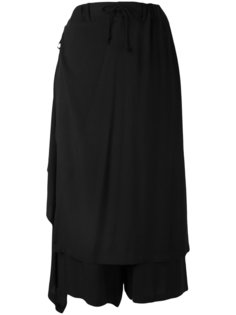 укороченные брюки с накладной панелью Yohji Yamamoto