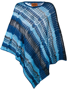 трикотажное пончо с зигзагообразным узором Missoni