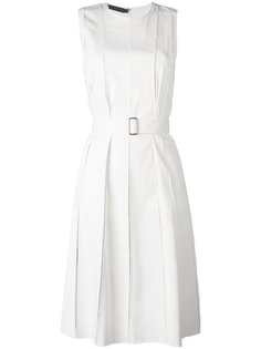 плиссированное платье с поясом Calvin Klein Collection