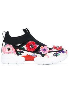 кроссовки с цветочной аппликацией MSGM