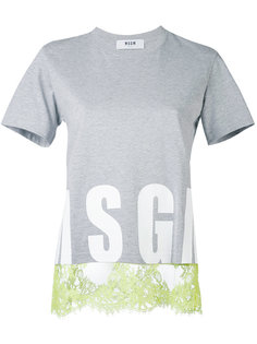 футболка с кружевным подолом MSGM