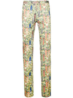 patterned slim-fit trousers Pt01