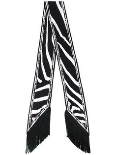 узкий шарф с рисунком под зебру и бахромой Rockins