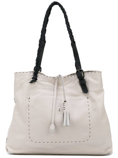 tassel appliques contrast shoulder bag Henry Beguelin