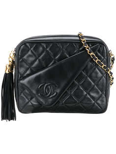 сумка с декоративной строчкой и карманом CC  Chanel Vintage