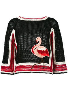 трикотажный топ с фламинго Red Valentino
