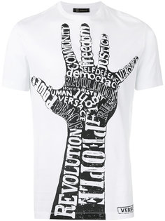 футболка с принтом руки Versace