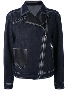 denim biker jacket Versace