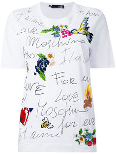 футболка с вышивкой Love Moschino