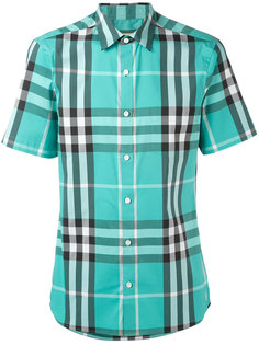 checked slim-fit shortsleeved shirt Burberry