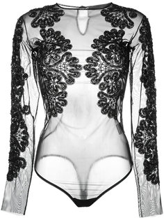 sheer beaded bodysuit Amen Amen.