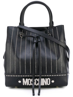 сумка-тоут с заклепками и логотипом Moschino