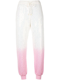 gradient sequin embellished track pants Ashish