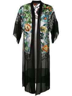floral embroidered sheer kimono Alberta Ferretti