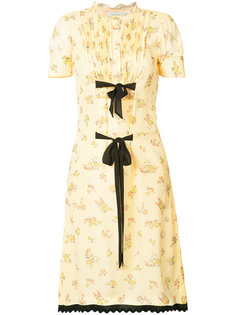 printed ribbon tie dress Coach