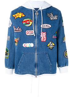 patch embellished denim hoodie Gcds