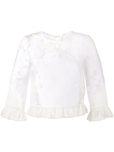 embroidered ruffle blouse  Alberta Ferretti