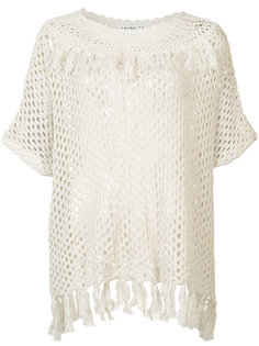 sheer crochet top Trina Turk