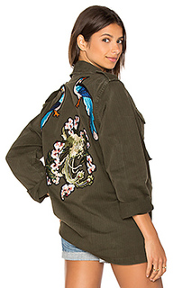 X good f*ckin vibes blue bird army jacket - Blue Life