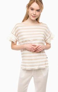 Льняная футболка с вставками из вискозы Pennyblack