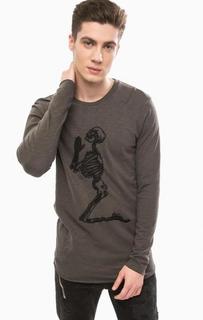 Серая футболка с вышивкой Religion