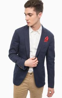 Синий хлопковый пиджак с карманами Scotch&Soda