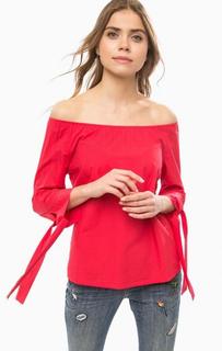 Хлопковая блуза с открытыми плечами Tom Tailor