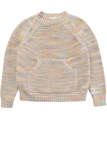 Хлопковый свитер фактурной вязки с карманом Chloé