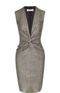 Мини-платье с металлизированной отделкой и V-образным вырезом Lanvin