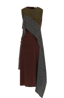 Шелковое платье в горох с оборкой Diane Von Furstenberg