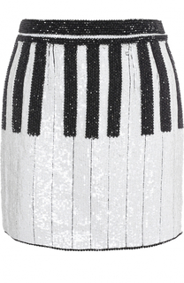 Мини-юбка с контрастной вышивкой пайетками Dolce &amp; Gabbana
