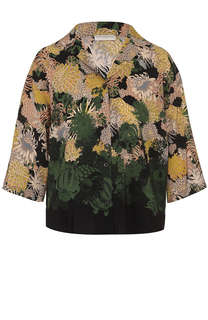 Шелковая блуза с цветочным принтом Dries Van Noten