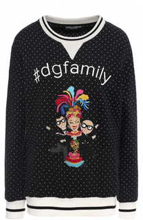 Свитшот с контрастными манжетами и нашивкой Dolce &amp; Gabbana