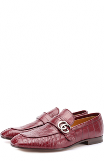 Лоферы из кожи крокодила Gucci