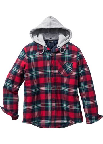 Рубашка Regular Fit на ватной подкладке (красный в клетку)